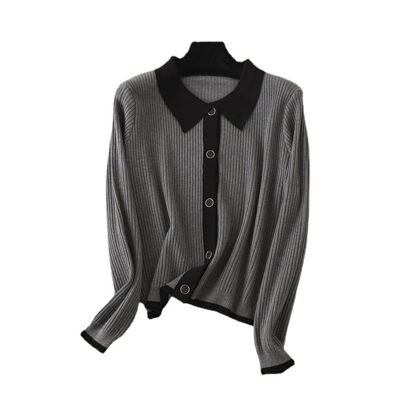 Sweater Slim Polo Shirt Thin Top Bottoming Shirt Tide