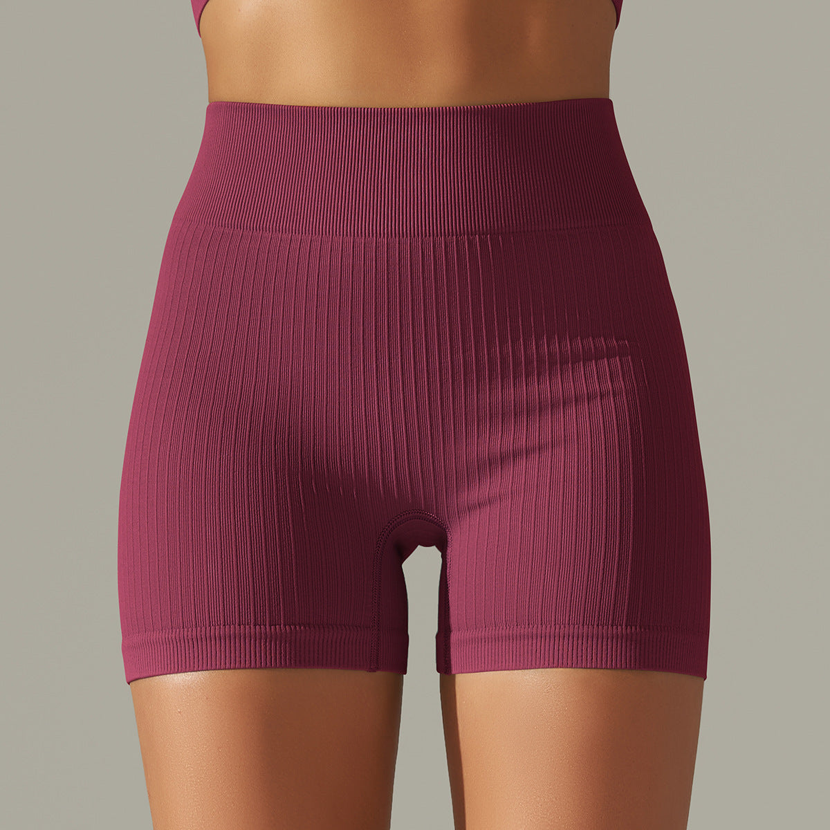 Pantalon de yoga tricoté sans coutures, taille haute, rehaussant les hanches
