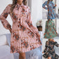 Jupe plissée à manches longues et lacets à taille contrôlée, style européen et américain, automne et hiver, élégante, à fleurs