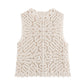 Summer Women's European And American Round Neck Crocheted Knitted Vest Skirt Suit