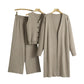 Elegant Knitting Suit Sleeveless Vest Sweater Cardigan Pants Three-piece Set