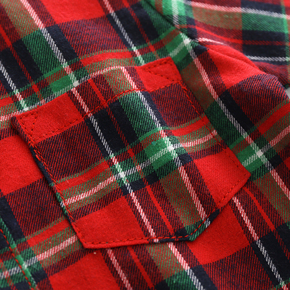 Gentleman European And American Plaid Shirt Bib Suit
