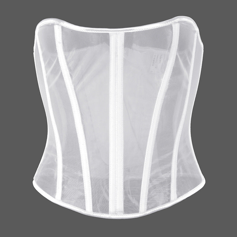 Women's Fashion Mesh Tight Strappy Bustier Top