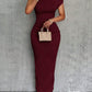 Cute Fashion Water Ripple Sloping Shoulder Dress