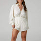 Ladies Long Sleeve Lapel Shorts Fashion Set