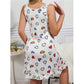 Women's Heart Printing Non-slip Nightdress