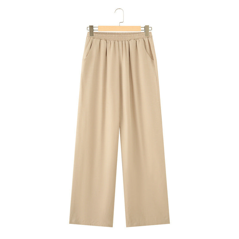 Long Sleeve Shirt Loose Wide Leg Pants Casual Two-piece Suit
