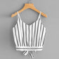 Women's Summer New V-neck Striped Strap Sling Top