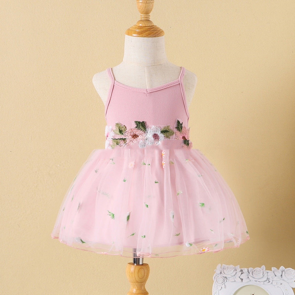 Shoulder Strap Thin Gauze Baby Girl's Dress