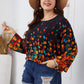 Foreign Trade Fat Ladies Printed Large Size Long Sleeve Shirt