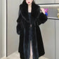 Mink Hair Fur And Leather Overcoat Women