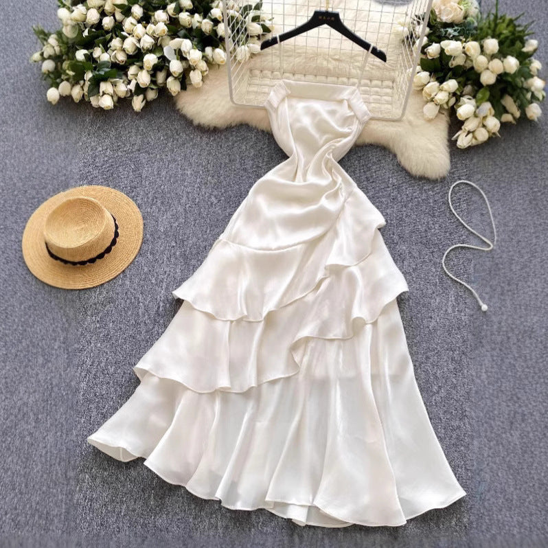 Women's Fashion Ruffles Slim Strap Dress