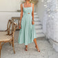 Spring And Summer Leisure Elegant Solid Color Sling Dress