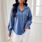 European And American Fashion Commuter Women's Simple Solid Color Long Sleeve Shirt
