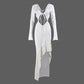 Women's Chest-wrapped Long Sleeve V-neck Lace-up Long Dress
