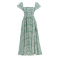 Fashionable Green Shivering Waist Slimming Temperament Lady Mid-length Dress