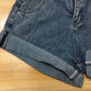 Fashion Five-color Elastic Waist Rolled Edge Denim Shorts Women