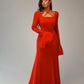 Autumn Square Collar Bell Sleeve Temperament Dress