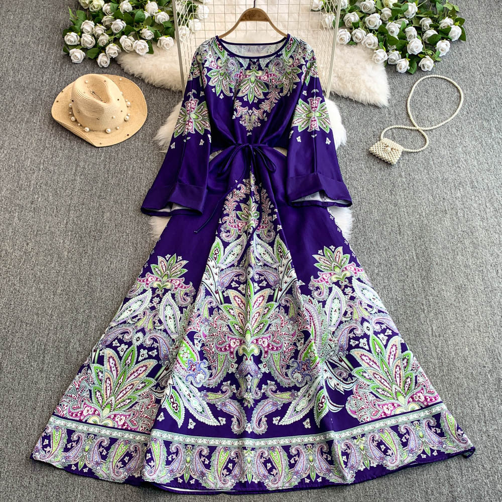 Ethnic-style High-end Elegant Vintage-style Printed Dress