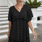 Robe décontractée en jacquard à boules de poils pour femme