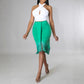 Short Top With Stylish Wrap-around Fringe Skirt Two-piece Set