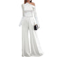 New Style Long-sleeved Jumpsuit Slim Casual Wide-leg Pants