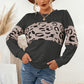 Casual Knitted Leopard Print Pullover Women's Round