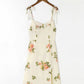 High Waist Slim Fit Strap Type Temperament Commute Flower Printing Slip Dress