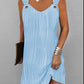 Women's European And American Solid Color Water Wave Pattern Sleeveless Dress