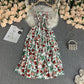 French Style Vintage Floral Bandeau Dress