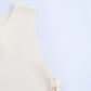 Women's Casual Sleeveless Short Side Button Decoration Knitted Top
