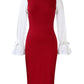 Temperament Elegant Spliced Hip Bag OL Pencil Skirt Africa Dress