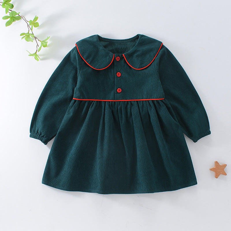Robe en velours côtelé pour fille Robe de princesse pour bébé