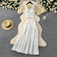 Suspender Top High Waist Crimp Skirt Two-piece Suit