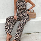 Leopard Print Sleeveless Leopard Print Women's Wide-leg Pants