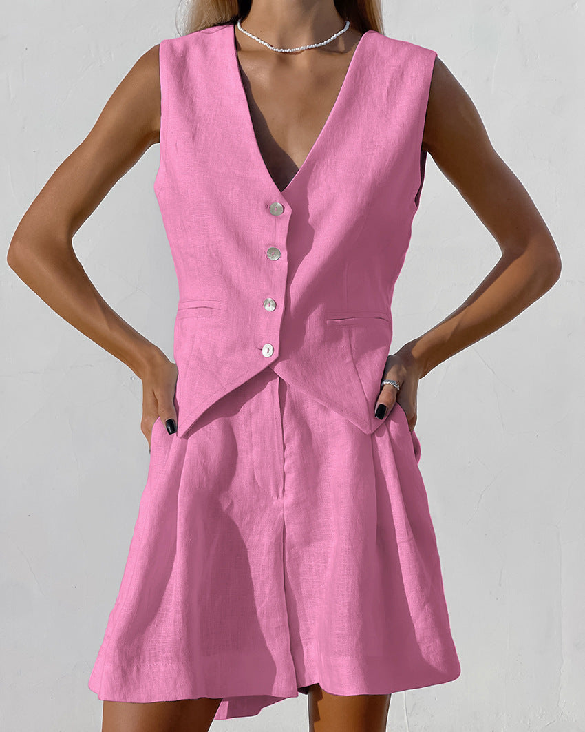 Women's Fashion Temperament Leisure Suit Vest Suit