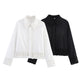 New Detail Shirt Crocheted Detail Casual Shorts Suit Women's