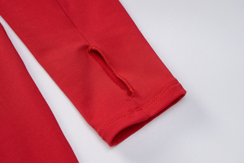 Fashion Solid Color Long-sleeved Slim Fit Hip Dress