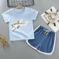 Costume à manches courtes pour enfant Costume deux pièces en coton