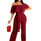 Standard Size Ruffles Off-the-shoulder Jumpsuit