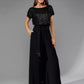 European And American One-piece Sequin Fashion Short Sleeve Casual Jumpsuit Trousers