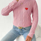 Love Stickers Autumn And Winter Round Neck Simple Pullover