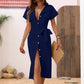 Women's Buttoned Lace-up Slim Mid-length Skirt