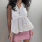 Jacquard Lace Edge Halterneck Vest Irregular Hem Bottoming Shirt