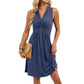 Solid-color Sleeveless V-neck Dress For Women