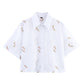 Puff Sleeve Embroidered Flower Shirt Shorts
