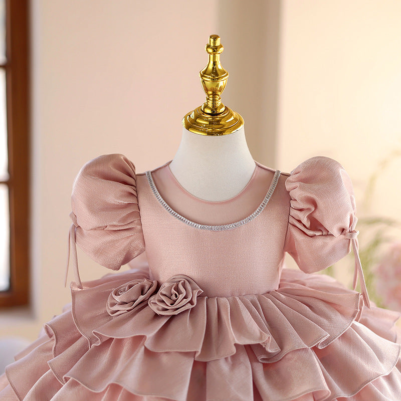 Girl's Light Luxury Minority Princess Piano Performance Costume Western Style