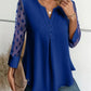 Mesh Sleeves Button Shirt For Women Spring And Summer