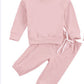 Children's Long-sleeved Pink Pullover Sweater Suit