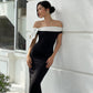 Women's Fashion Off-shoulder Ribbon Slim Fit Dress